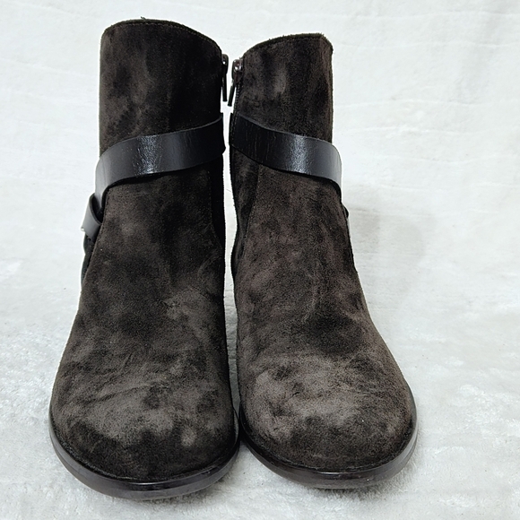 Charles David Womens Ankle Boots Sz 7M Leather Suede Chukka Brown Made In Italy - Picture 2 of 9